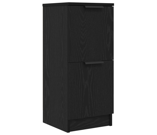 Aparador Negro de Roble - 30x30x70 cm, Hecho de Madera Elaborada