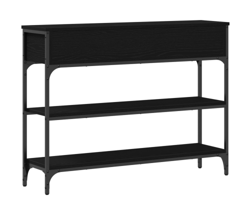 Mesa de Consola  Negro Roble 100x25x75 cm Madera Ingenierizada y Acero