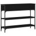 Mesa de Consola  Negro Roble 100x25x75 cm Madera Ingenierizada y Acero