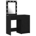 Set de Mesa de Tocador de 2 Piezas  con LED de Madera Elaborada Negra