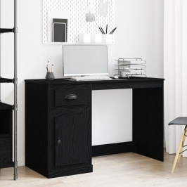 Escritorio  con almacenamiento roble negro 50x115x75 cm madera aglomerada