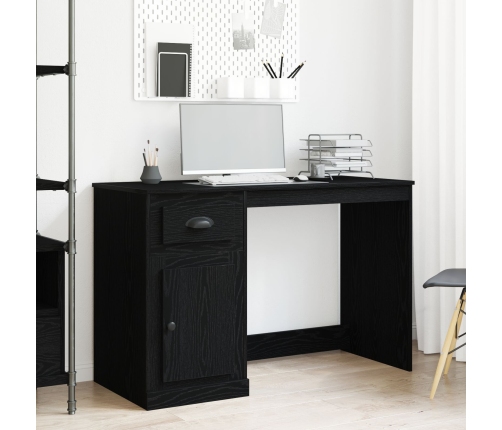 Escritorio  con almacenamiento roble negro 50x115x75 cm madera aglomerada