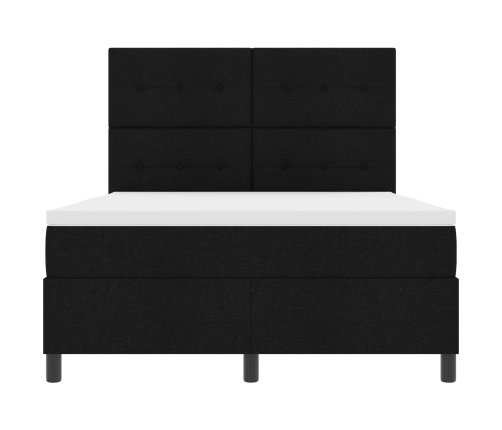 Cama con Somier  con Colchón Negra 140x200 cm Tela