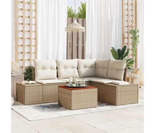 Conjunto de Sofá de Jardín  Juego de 5 Beige y crema