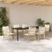 Conjunto de Comedor de Jardín de 7 Piezas con Cojines de Poliratán Beige