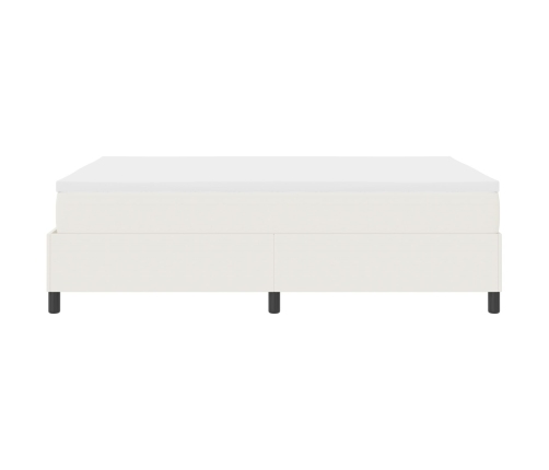 Cama Box Spring con Colchón Crema 160x200 cm Tela de Corduroy