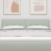 Cabecero de  con botones, tufted, gris claro, 140 cm, terciopelo