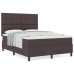 Cama Box Spring con Colchón Marrón Oscuro 140x190 cm Tela