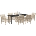 Conjunto de Comedor de Jardín de 7 Piezas con Cojines de Poliratán Beige