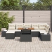 Conjunto de Sofás de Jardín  Set de 8 Cojines crema con marco negro