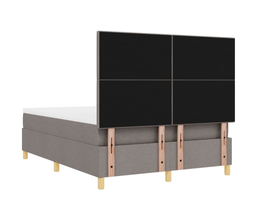Cama Tapizada  con Colchón Taupe 140x190 cm Tela