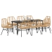 Conjunto de Comedor de Jardín  de 9 Piezas Marrón Poliratán