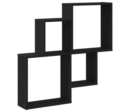 Armario de pared  Negro Roble 80x15x78,5 cm Madera de ingeniería