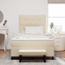 Cama Box Spring con Colchón y Banco Crema 120x200 cm Tela
