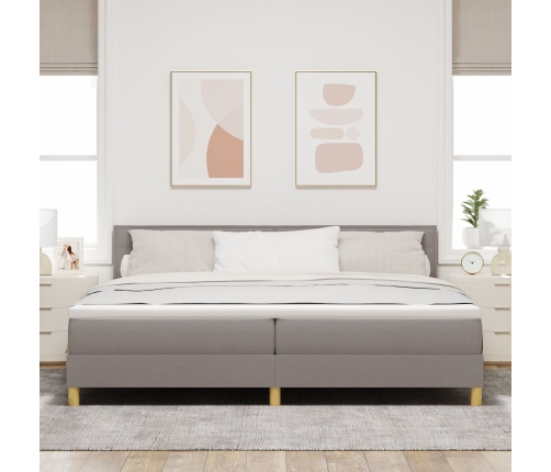 Cama Box Spring  con Colchón Taupe 200x200 cm Tela