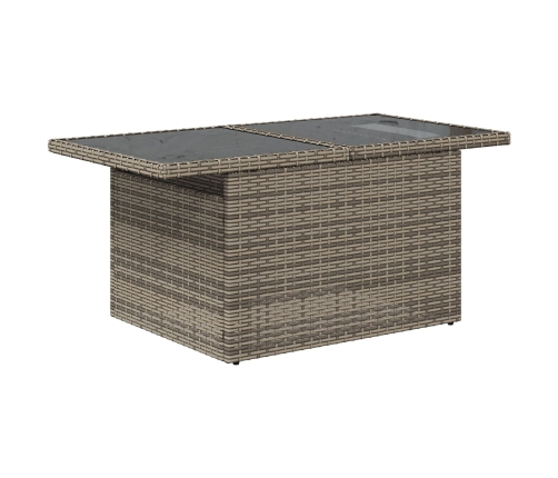 Set de 6 piezas de sofá de jardín con cojines gris de poliratán
