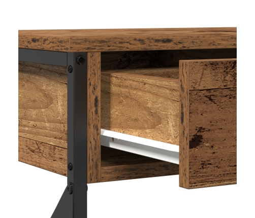 Mesa Consola  de Madera Vieja 100x28x75 cm de Madera Ingenierizada y Acero