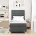 Cama con somier  y colchón Gris Oscuro 90x200 cm Tela