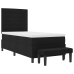 Cama Box Spring  con Colchón y Banco Negro 90x200 cm Tela
