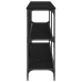 Mesa de Consola  Negro Roble 200x30x75 cm Madera Ingenierizada y Acero
