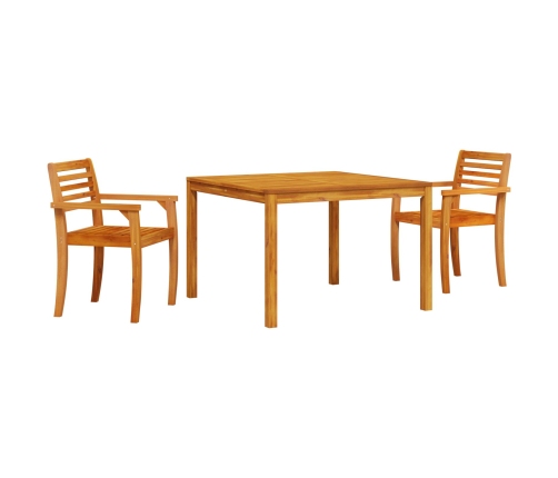 Conjunto de Comedor de Jardín de 3 Piezas de Madera Sólida de Acacia