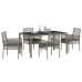 Conjunto de Comedor de Jardín de 5 Piezas con Cojines Gris de Poliratán