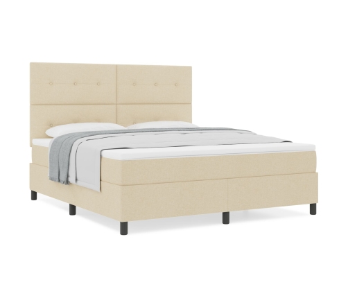 Cama Box Spring con Colchón Crema Super King Tela