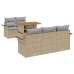 Conjunto de Sofás de Jardín de 6 Piezas con Cojines Beige Poliratán Acacia