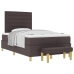 Cama Box Spring con Colchón y Banco Marrón Oscuro 120x200 cm Tela