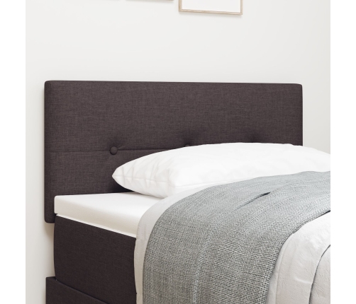 Cabecero Tufted con Botones Marrón Oscuro 80 cm de Tela