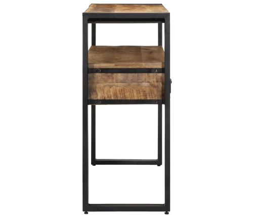 Mesas Auxiliares  Negras 120x33x75 cm de Madera Maciza de Mango y Metal