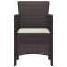 Silla de Jardín Set de 4 Marrón con cojín crema