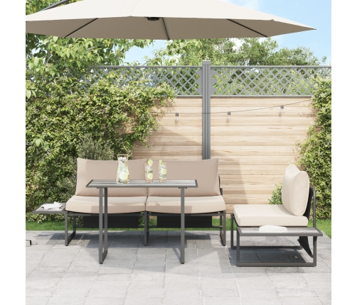 Mesa de Jardín  Gris 100x55x70 cm DPC y Acero