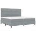 Cama con somier  con colchón y luz LED gris 200x200 cm de tela