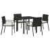 Conjunto de comedor de jardín de 5 piezas Poliratán negro