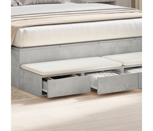 Mesa de Noche Gris Concreto Madera Elaborada 150 x 36.5 x 16.5 cm