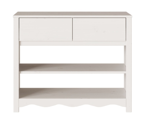 Mesa Consola  ""DRAMMEN"" Blanca 89,5x37x73 cm Madera Sólida de Pino