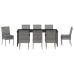 Conjunto de comedor de jardín de 9 piezas  en gris polirratán