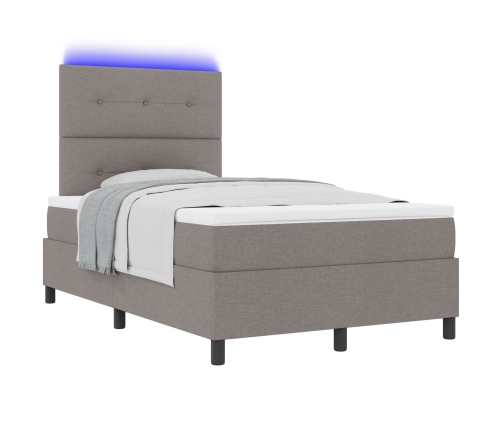 Cama con canapé  con colchón y LED Taupe 120x200 cm Tela