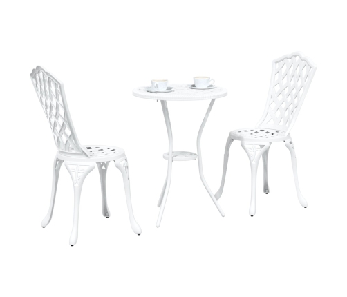 Juego de Bistro de Jardín de 3 Piezas  Color Blanco en Aluminio Fundido