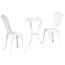 Juego de Bistro de Jardín de 3 Piezas  Color Blanco en Aluminio Fundido