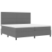 Cama con Somier  con Colchón Gris Claro 200x200 cm Tela de Pana