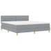 Cama de Somier con Colchón Gris Claro 180x200 cm Tela
