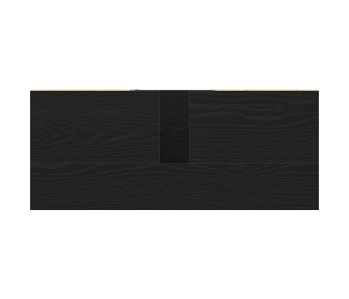 Gabinete para lavabo de baño  negro roble 80x33x60 cm de madera