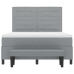 Cama con Base de Resortes con Colchón y Banco Gris Claro 140x190 cm Tela