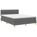 Cama con Somier y Colchón Gris Oscuro 140x200 cm Tela