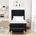Cama con Base  con Colchón y Banco Negro 90x200 cm Tela