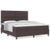 Cama con Base de Resortes y Colchón Marrón Oscuro Super King Tela