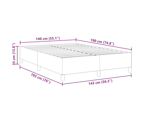 Cama  Gris Oscuro 140x190 cm Tela de Corduroy
