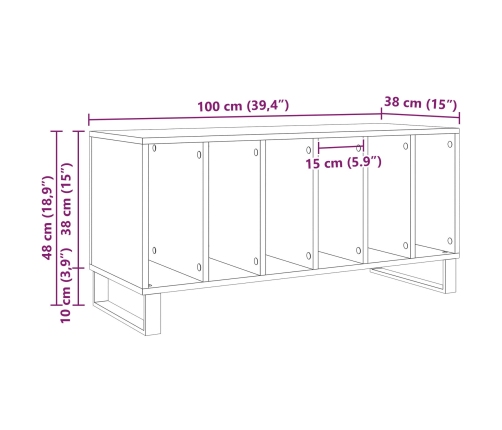 Cabinet de Registros  Madera Antigua 100x38x48 cm Madera Ingenierizada